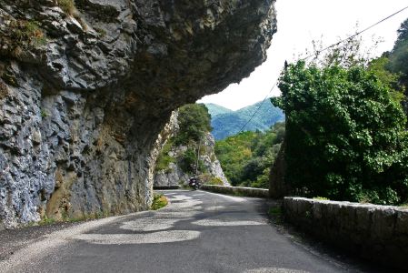 Roads carved into the rock.
